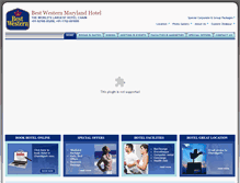 Tablet Screenshot of bestwesternmarylandhotel.com